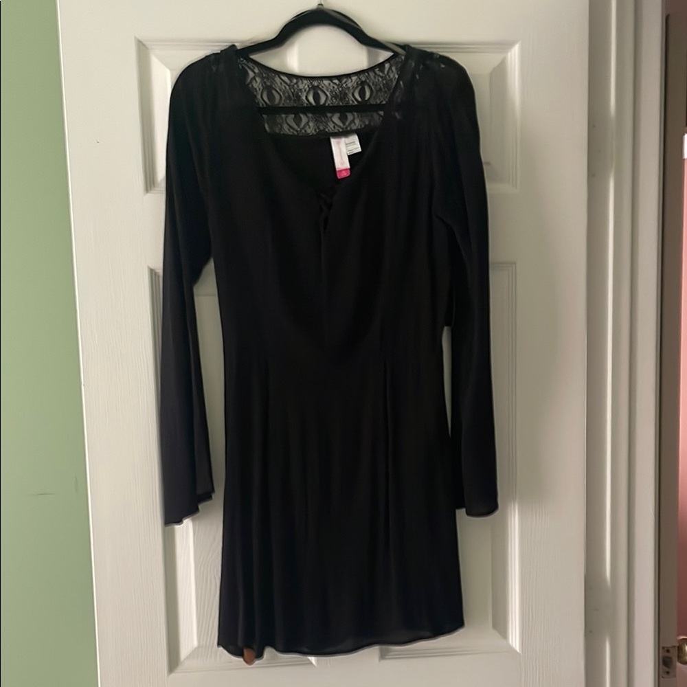 No Boundaries Black Lace Long Sleeve Dress